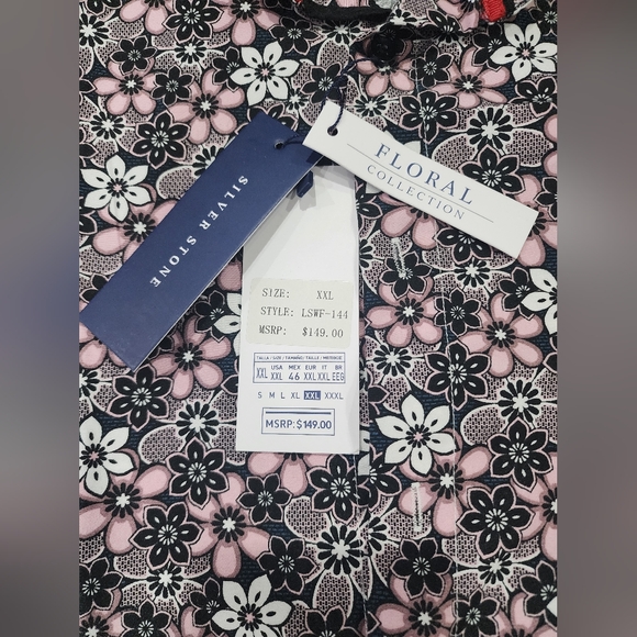NWT | Silver Stone Collection (Men XXL Modern Fit) Pink, White, Navy & Black - Picture 5 of 6